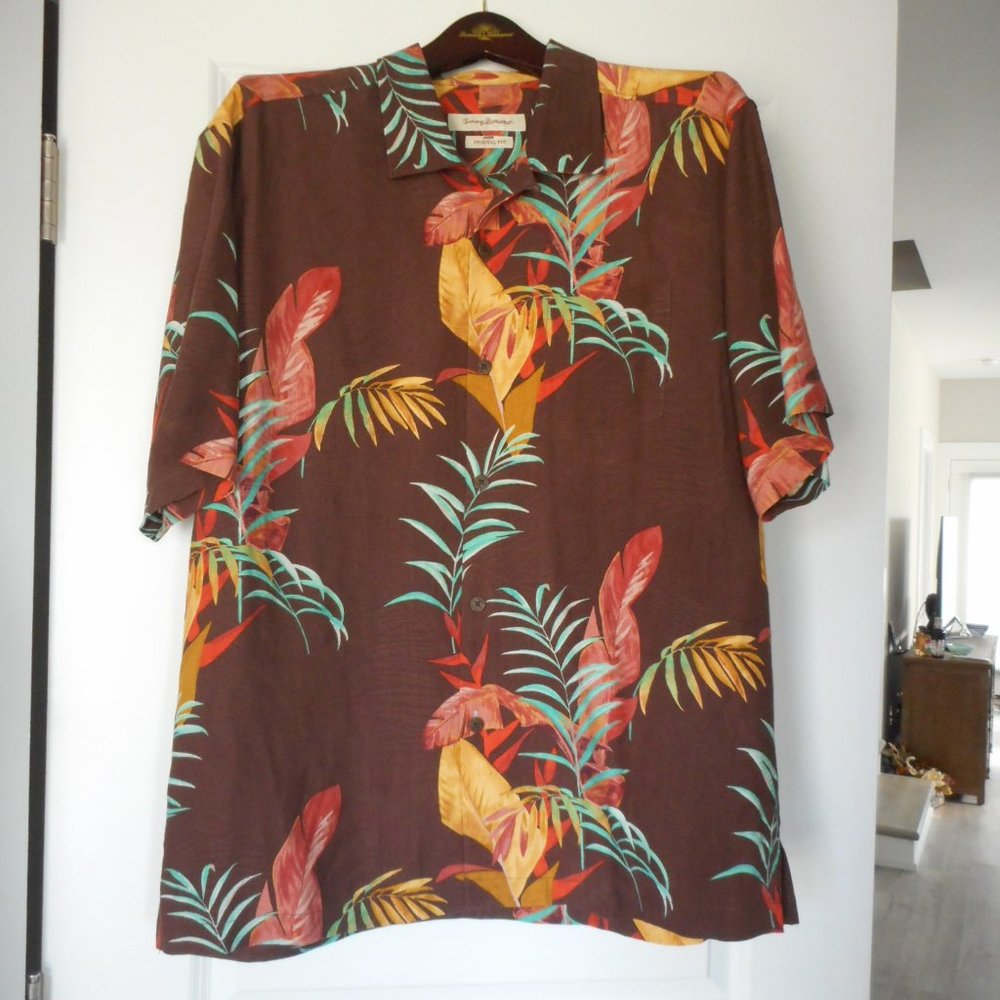 Tommy Bahama Men's Large Camp Shirt, The Frond-Tier, NWT